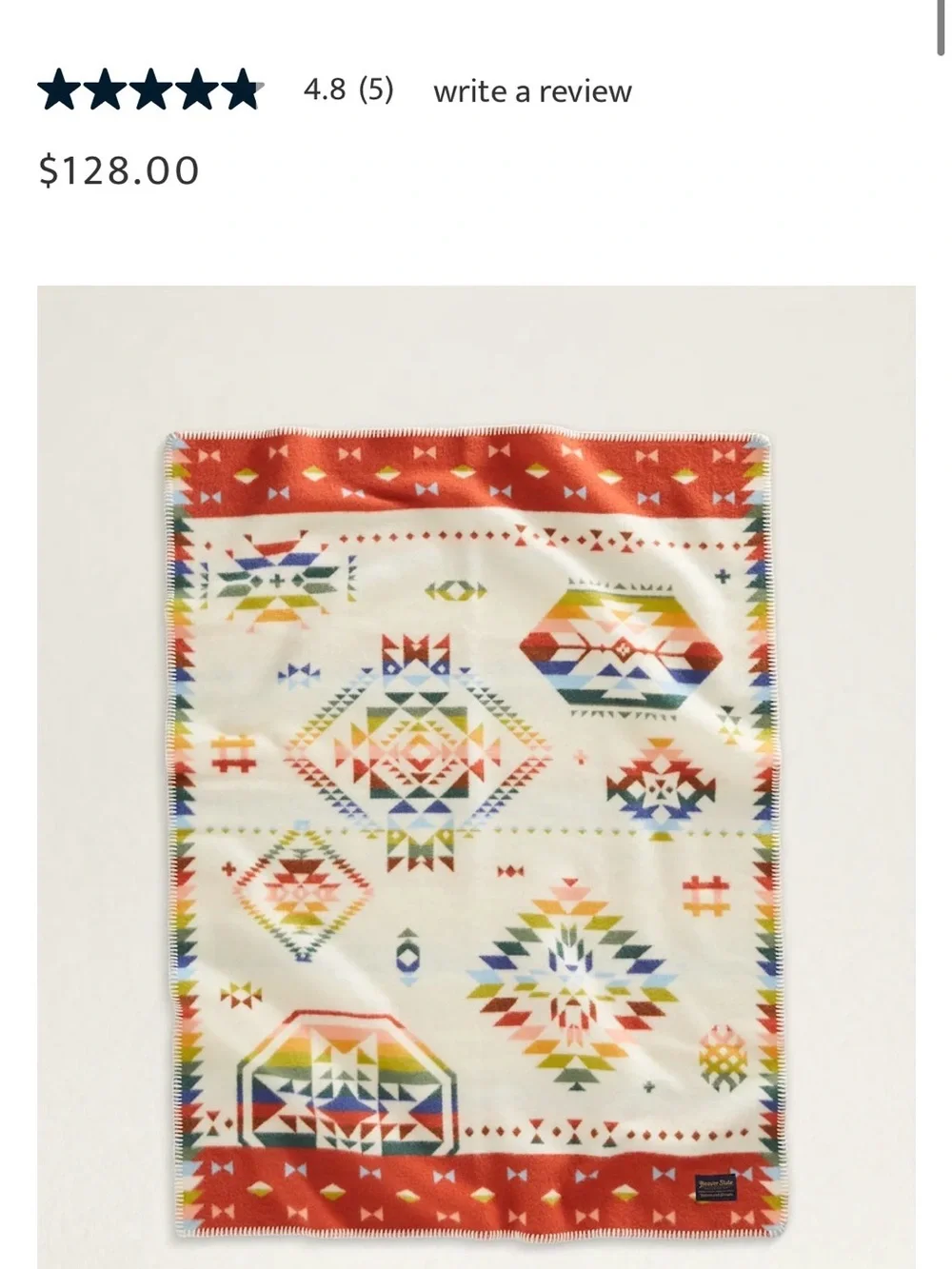 Pendleton Orange & Cream Southwestern Wool Throw